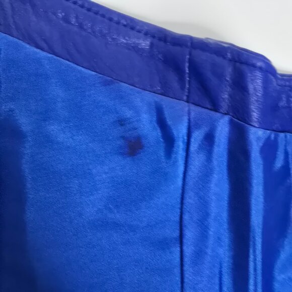 Jean Claude Jitrois Corset Size 38 Top Blue Leather Strapless Made in France - Picture 8 of 10